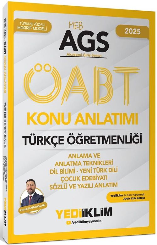 2025 MEB AGS ÖABT Türkçe Öğretmenliği Anlama ve Anlatma Teknikleri - Dil Bilimi - Yeni Türk Dili Çocuk Edebiyatı Sözlü ve Yazılı Anlatımı Konu Anlatımı