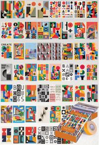 Bauhaus Temalı 54 Adet Duvar Poster Seti Oda Dekoru