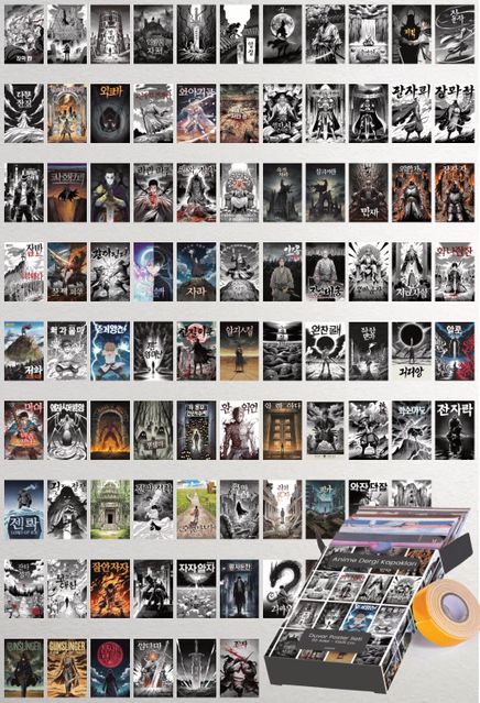 Anime Dergi Kapakları 90 Adet Duvar Poster Seti Oda Dekoru