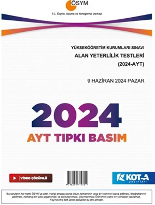 2024 AYT Çıkmış Sorular (Tıpkı Basım-Kapaksız Fasikül)