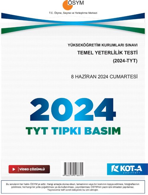 2024 TYT Çıkmış Sorular (Tıpkı Basım-Kapaksız Fasikül)