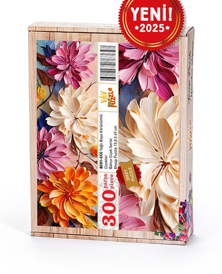Yağlı Boya Görünümlü Çiçekler Ahşap Puzzle 300 Parça ( BC01-CCC )