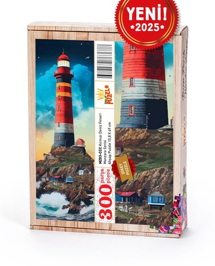 Kırmızı Deniz Feneri Ahşap Puzzle 300 Parça ( MZ03-CCC )