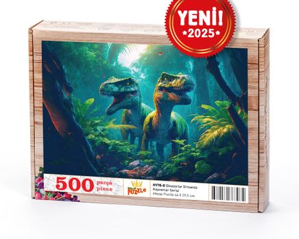 Dinozorlar Ormanda Ahşap Puzzle 500 Parça ( HV78-D )