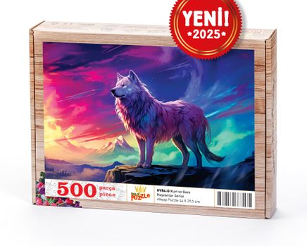 Kurt ve Gece Ahşap Puzzle 500 Parça ( HV84-D )