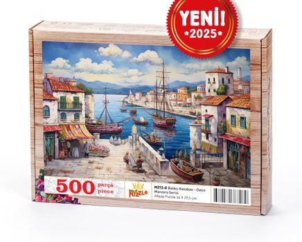 Balıkçı Kasabası - Datça Ahşap Puzzle 500 Parça ( MZ72-D )