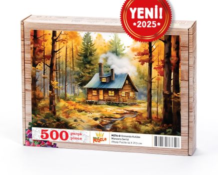 Ormanda Kulübe Ahşap Puzzle 500 Parça ( MZ76-D )