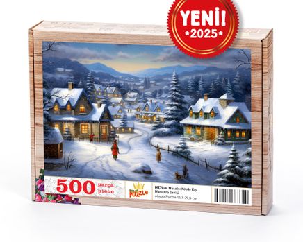 Masalsı Köyde Kış Ahşap Puzzle 500 Parça ( MZ78-D )