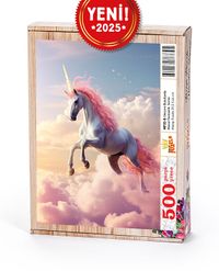 Unicorn Bulutlarda Ahşap Puzzle 500 Parça ( MF32-D )