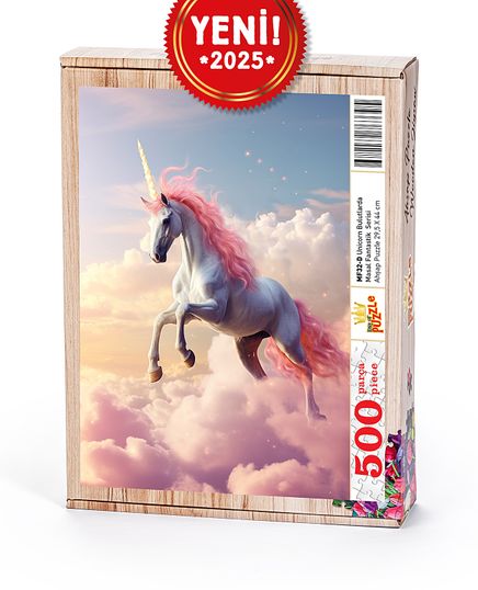 Unicorn Bulutlarda Ahşap Puzzle 500 Parça ( MF32-D )