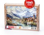 İtalyan Alplerinde Kasaba Ahşap Puzzle  500 Parça ( UK24-D )