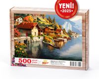 İsviçre Dağ Kasabası Ahşap Puzzle 500 Parça ( UK26-D )
