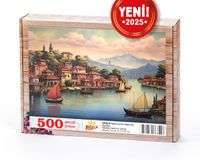 İtalya Sernio Dağı'nda Kasaba Ahşap Puzzle 500 Parça ( UK28-D )