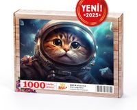 Astronot Kedi Ahşap Puzzle 1000 Parça ( BK07-M )