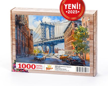 Manhattan Köprüsü - New York Ahşap Puzzle 1000 Parça ( SK21-M )