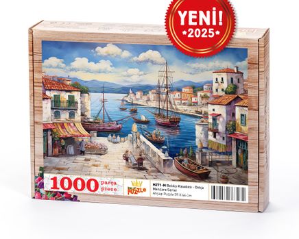 Balıkçı Kasabası - Datça Ahşap Puzzle 1000 Parça ( MZ71-M )