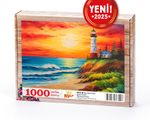 Gün Batımında Deniz Feneri Ahşap Puzzle 1000 Parça ( MZ73-M )