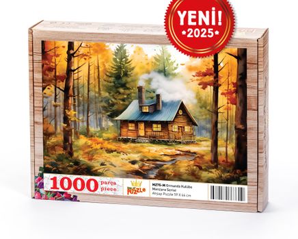 Ormanda Kulübe Ahşap Puzzle 1000 Parça ( MZ75-M )