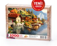 İsviçre Dağ Kasabası Ahşap Puzzle 1000 Parça ( UK25-M )