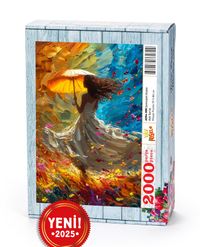 Şemsiyeli Kadın Ahşap Puzzle 2000 Parça ( AS54-MM )