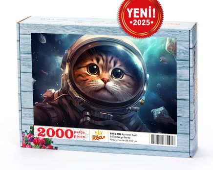 Astronot Kedi Ahşap Puzzle 2000 Parça ( BK53-MM )