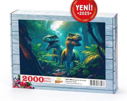 Dinozorlar Ormanda Ahşap Puzzle 2000 Parça ( HV77-MM )