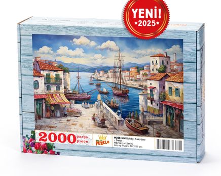 Balıkçı Kasabası - Datça Ahşap Puzzle 2000 Parça ( MZ58-MM )