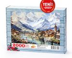 İtalyan Alplerinde Kasaba Ahşap Puzzle  2000 Parça ( UK58-MM )