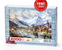 İtalyan Alplerinde Kasaba Ahşap Puzzle  2000 Parça ( UK58-MM )