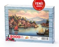 İtalya Sernio Dağı'nda Kasaba Ahşap Puzzle  2000 Parça ( UK60-MM )