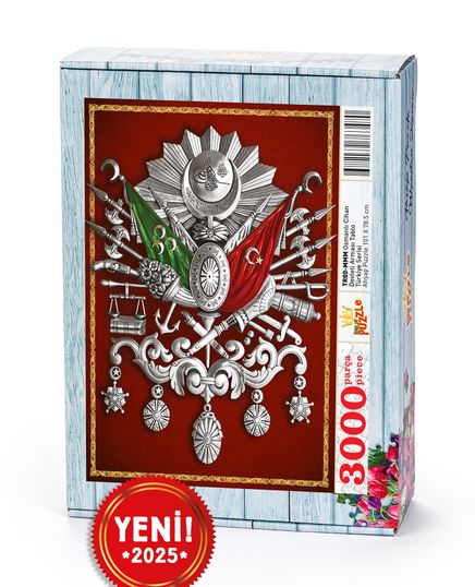 Osmanlı Cihan Devleti Arması Tablo Ahşap Puzzle 3000 Parça ( TR80-MMM )