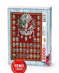 Osmanlı Cihan Devleti Padişahlar Tablo Ahşap Puzzle 3000 Parça ( TR81-MMM )