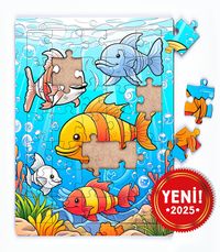 Akvaryum Balıkları Ahşap Puzzle 35 Parça ( XXXV-51 )
