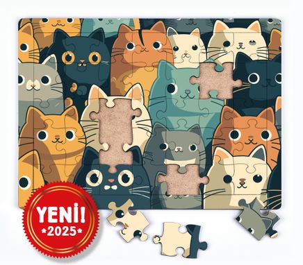 Kediler Ahşap Puzzle 35 Parça ( XXXV-55 )