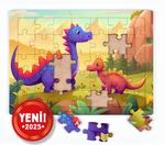 Renkli Dinozorlar Ahşap Puzzle 35 Parça ( XXXV-59 )