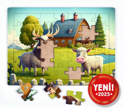 Dağ Çiftliği Ahşap Puzzle 54 Parça ( LIV-53 )