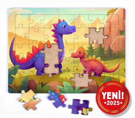 Renkli Dinozorlar Ahşap Puzzle 54 Parça ( LIV-59 )