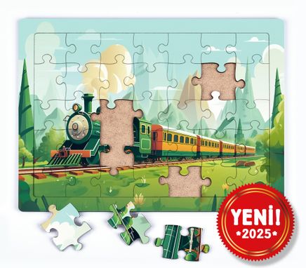 Yeşil Tren Ahşap Puzzle 54 Parça ( LIV-60 )