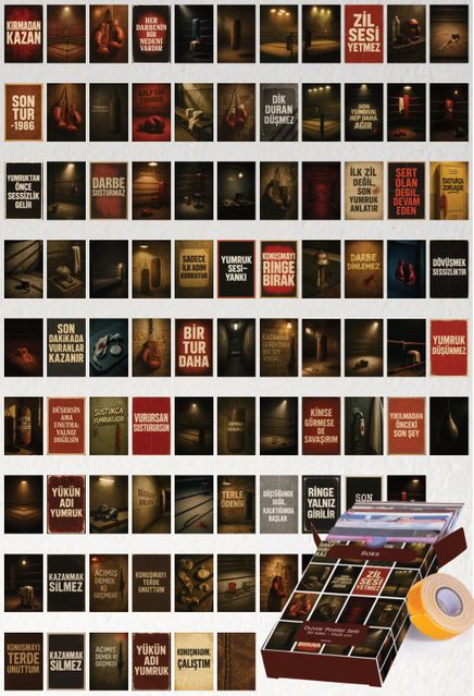 Boks 90 Adet Duvar Poster Seti Oda Dekoru
