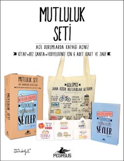 Mutluluk Seti (Kitap + Bez Çanta + Hediyeleriniz İçin 6 Adet Kart ve Zarf)