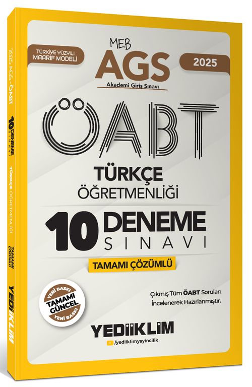 2025 MEB AGS ÖABT Türkçe Öğretmenliği Tamamı Çözümlü 10 Deneme Sınavı