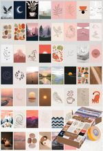 Minimalist Çizimler Temalı 54 Adet Duvar Poster Seti Oda Dekoru (Paspartulu)