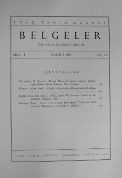 Edirne ve Civarındaki Bazı İmaret Tesislerinin Yıllık Muhasebe Bilançoları (Kod:11-B-26)