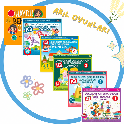4-5-6-7 Yaş ve Üzeri Çocuklar İçin IQ Geliştiren Akıl Oyunları (6 Kitap)
