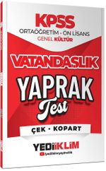 2026 KPSS Ortaöğretim-Önlisans Vatandaşlık Çek Kopart Yaprak Test