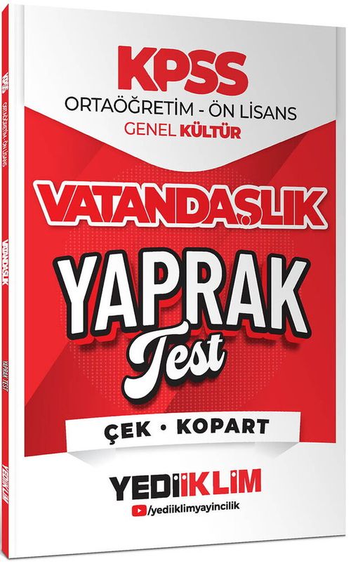 2026 KPSS Ortaöğretim-Önlisans Vatandaşlık Çek Kopart Yaprak Test