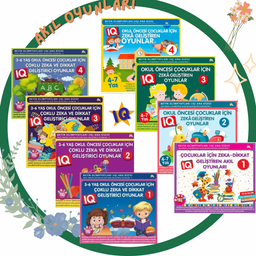 3-4-5-6-7 Yaş ve Üzeri Çocuklar İçin IQ Zeka Geliştiren Akıl Oyunları (8 Kitap Takım)