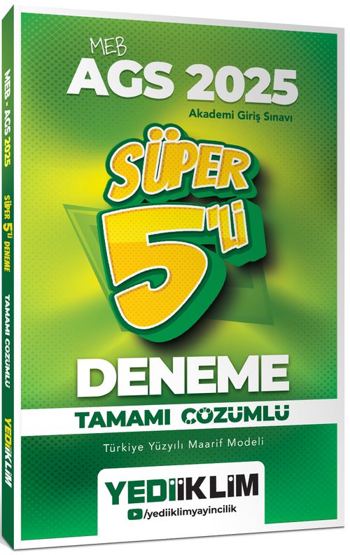 2025 MEB AGS Tamamı Çözümlü Süper 5'li Deneme (Kolektif ) Fiyatı