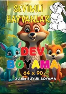 Sevimli Hayvanlar Dev Boyama 64 x 90 Cm 2 Adet Dev Boyama Posteri