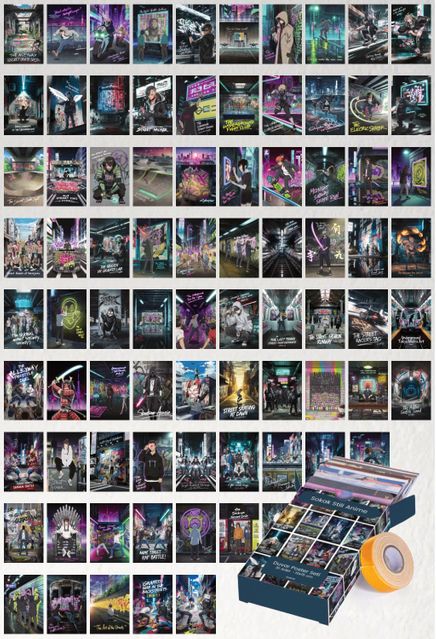 Sokak Stili Anime 81 Adet Duvar Poster Seti Oda Dekoru